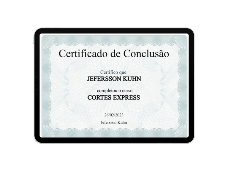 Certificado de conclusão do Cortes Express